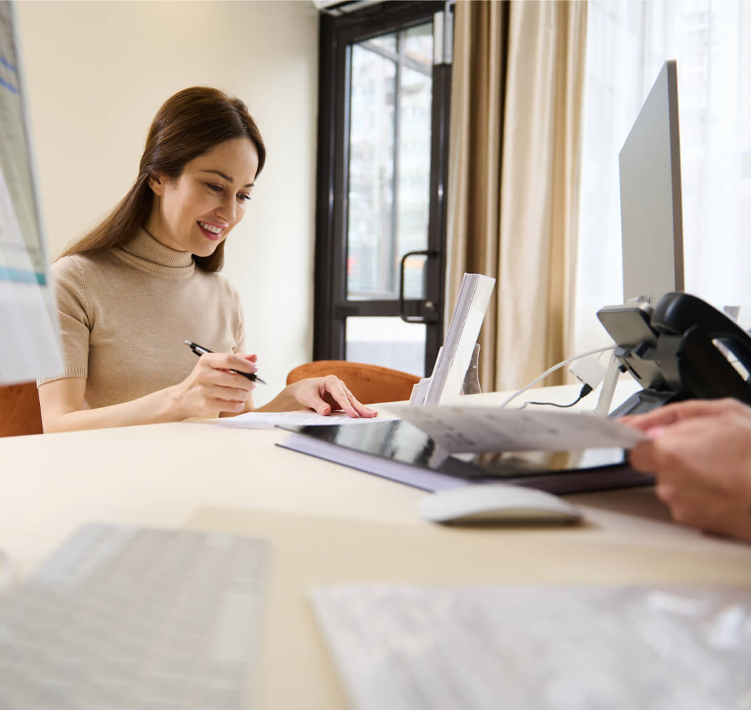 Co-Pilot showing instructions on a tablet to a Pilot
